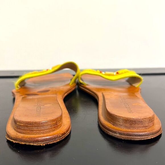 Naked Feet Neon Green Mule Slip-on Flat Sandals Sz 9 - Picture 5 of 7